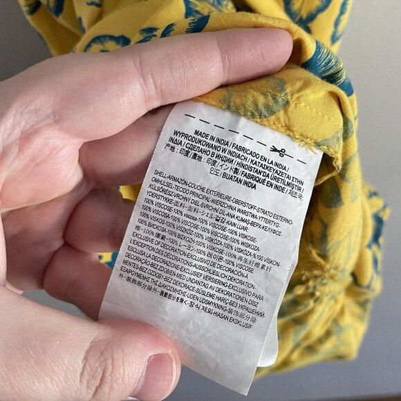 Vans Women XS Yellow Tropical Floral Criss Cross Back Maria Flutter Tank Dress - Picture 7 of 10